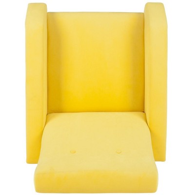 Aida Yellow Velvet Mid-Century Modern Accent Chair