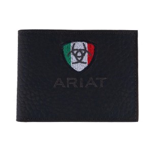 Ariat Men's Mexico Flag Leather Removable Passcase Bifold Wallet - 1 of 4