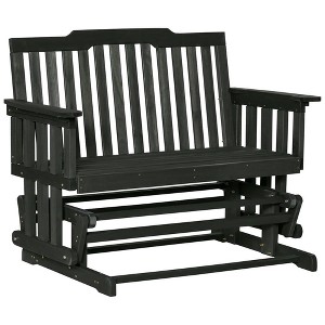 Resenkos Swing Glider Chair,  Outdoor Chair,2-Person Patio Swing Glider Bench with Quick Drying Design and Wide Armrest,Black - 1 of 4