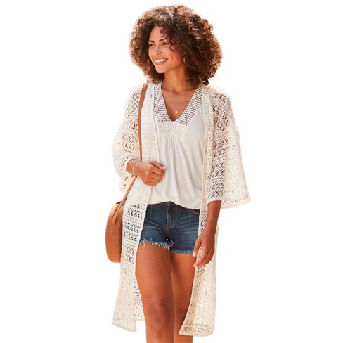 Lascana Women s Crochet Lace Long Cardigan Lace Target
