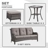 POCASSY 5 Piece Outdoor Conversation Furniture Set Wicker Sofa Seating Group with Cushions for Backyord, Garden, Pool - 4 of 4