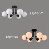 Claxy 6-light Modern Globe Black Semi Flush Mount Ceiling Light Fixture for Bedroom - 3 of 4