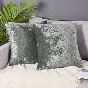 Deconovo Velvet Throw Pillow Covers 2 Pack with Hidden Zipper - 1 of 4