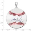 Black Bow Jewelry Sterling Silver Fergie Jenkins Signature LG Enamel Baseball Pendant - 4 of 4