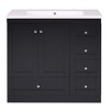 NicBex Bathroom Vanity with Sink,Bathroom Sink Vanity with 4 Drawers and 2 Doors,36 inch Bathroom Sink Cabinet for Bathroom,White/Gray/Black - 2 of 4
