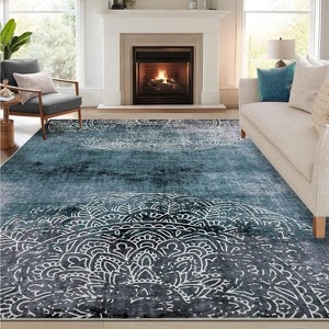 Washable Rug, Plush 350gsm Pearl Velvet Rug with Non-Slip TPR Backing, Foldable Carpet for Bedroom, Kitchen, Entryway, Pet-Friendly - 1 of 4