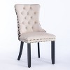 CAVINAS Upholstered High Back Dining Chairs with Nailhead Trim and Solid Wood Legs, Set of 2, Elegant Fabric Side Chairs - 4 of 4