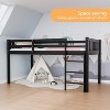 JOYMOR Twin Loft Bed Low Loft Bed Frame for Little Kids Small Room/Low Ceiling Bedrrom with Guardrail and Ladder (Black) - 3 of 4