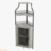 Corner Bar & Wine Cabinet - Adjustable Shelves with Glass Holder & Mesh Doors - 2 of 4
