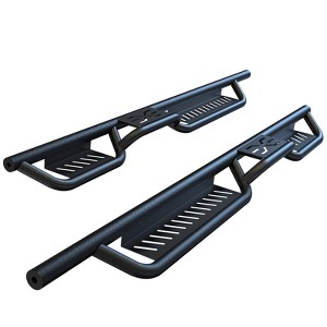 All-Steel Build Running Boards Compatible with 2007-2018 Wrangler JK Unlimited 4 Doors,6 inch Bolt-on Side Steps with Two Stairs Design - 1 of 4