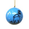 Slickblue Set of 4" Handcrafted Papier-Mâché Ornaments – Choose from Snowflake, Flower, or Nativity Designs with Loop - 2 of 3