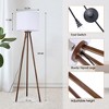 HBEZON 61'' Tripod Floor Lamp, Modern Rubber Wood Standing Lamp with Foot Switch for Living Room, Bedroom, Office - 3 of 4