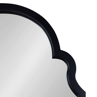 Hogan Scalloped Arch Black Wall Mirror 54.5" Glam Vanity Decor