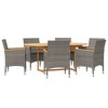 vidaXL Patio Dining Set Outdoor Dining Set Table and Chair Set for Garden - Gray 6 - 3 of 4