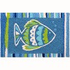 Jellybean Jazzy Blue Fish Doormat – Vibrant, Coastal-Inspired Welcome Mat for Beach Homes, Patios, and Entryways, 20"X30" - 2 of 3