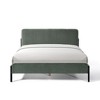 Okak Queen Size Primary Bedroom Bed Frame with Corduroy/Linen Upholstered Headboard,Modern Platform Bed No Box Spring Needed - 3 of 4