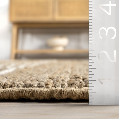 Hanna Natural Striped Jute 10' x 14' Handmade Area Rug