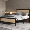 Metal Platform Bed Frame with Rattan Headboard and Footboard, Quiet, Sturdy Slats, Under-Bed Storage, Child and Pet Safe, No Box Spring Required - 3 of 4