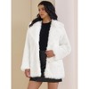 INSPIRE CHIC Women's Faux Fur Fluffy Long Sleeve Lapel Winter Outerwear Coat - 3 of 4