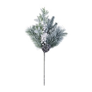 Transpac Artificial 24 in. Multicolor Christmas Pine with Snow Spray - 1 of 2