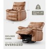 GustoWave Power Rocker Swivel Recliner Chair - Heat and Massage, Adjustable Electric Recliner Ergonomic PU Leather Single Sofa - 2 of 4