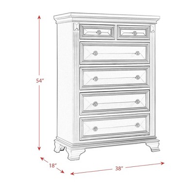 Antique Black 6-Drawer Vertical Chest with Felt Lined Drawers