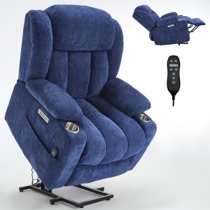 TiramisuBest Up to 350 LBS Chenille Power Lift Recliner Chair, Heavy Duty Motion Mechanism with 8-Point Vibration Massage and Lumbar Heating - 1 of 4