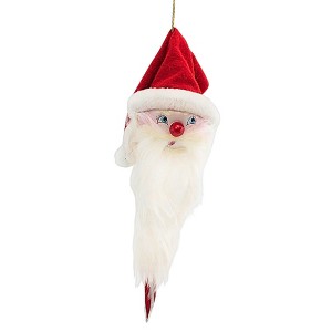 De Carlini Italian Ornaments 9.5 Inch Peppermint Santa Icicle Christmas Tree Ornament , Ornament Italian Beard Italy (1PC) - 1 of 3