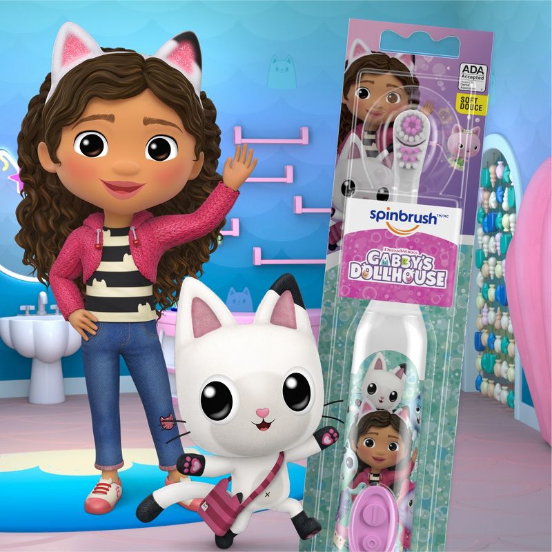 Spinbrush Kids&#39; Gabby&#39;s Dollhouse Electric Toothbrush, 4 of 11