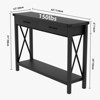 Console Table with Storage Industrial Drawers-43 Entryway, Narrow Long Sofa Living Room, Couch - 3 of 4