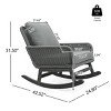 3-Piece Patio Set Table And Chairs,  Modern Patio Chairs With Seat And Back Cushions, PE Rattan Rocking Chairs And Wooden Table-Cuddlewood - 4 of 4