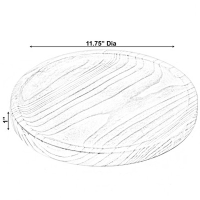 Rustic Paulownia Wood Round Display Tray, 11.75"