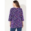 Catherines Women's Plus Size Suprema 3/4 Sleeve V-Neck Tee - 3 of 4