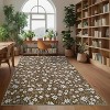 Washable Area Rug, Modern Floral Soft Thin Non Slip Carpet for Living Room, Bedroom, or Farmhouse Office - 2 of 4