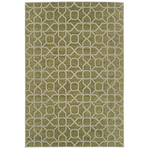 LunaLulinlk Lime Green Contemporary Geometric, Textured, High-Low Cut & Loop 2' x 3' Rectangle Throw Rug - 1 of 4