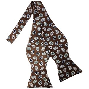 Men's Paisley Printed 2.75" x 4.75" Adjustable 16" - 21" Self-Tie Bow Tie - 1 of 4