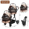 Fold-Able Stroller for 2 Small Medium Dogs Cats Up to 50lbs 360° Front Wheels+Foot Brake System,Double Pet Stroller with 2 Detachable Carriers&Wheels - 2 of 4