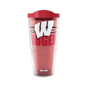 NCAA Wisconsin Badgers Classic Tumbler - 24oz: Portable Plastic Drinkware, Lidded - 1 of 2