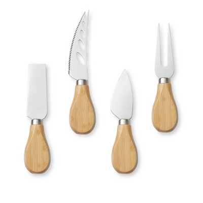 Bamboo Cheese Board Set with Slate Plate and Snack Trays