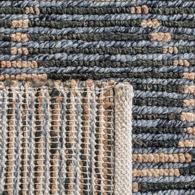 Beige and Charcoal Hand-Knotted Wool Runner Rug