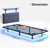 Karl Home Gray Full Size Floating Metal Bed Frame with Hanging Linen Headboard - 2 of 4
