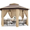 13x13 Pop Up Gazebo Outdoor Hexagonal Canopy Tent with Mosquito Netting Sides Instant Patio Canopy Shelter - 2 of 4