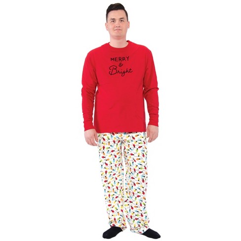 Touched By Nature Mens Unisex Holiday Pajamas, Merry And Bright