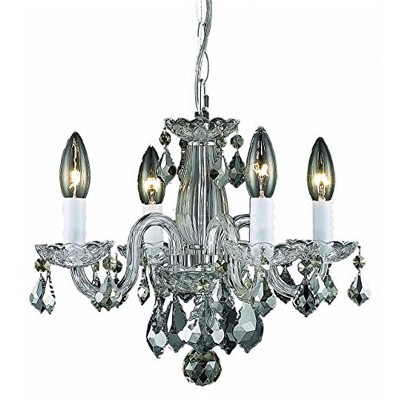 Elegant Lighting Rococo 4 light Chrome Pendant Clear Royal Cut Crystal