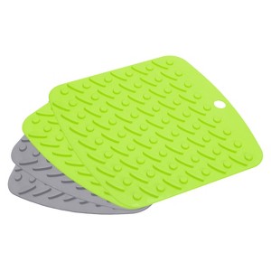 Unique Bargains Heat Resistant Non-Slip Flexible Durable Trivet Mat 4 Pcs - 1 of 4