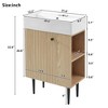 TiramisuBest Modern White Bathroom Vanity with Ceramic Sink & Smart Storage Cabinet - 4 of 4