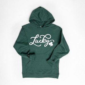 Simply Sage Market Women's Graphic Hoodie Cursive Lucky Clover - 1 of 3