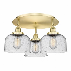 Bell - 3 Light Flush Mount In Art Deco Style-9.25 Inches Tall and 19.75 Inches Wide - 1 of 1