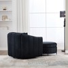 GDFStudio Adam 40.35"W Oversized Velvet Channel Tufted Swivel Chair and Storage Ottoman Sets - 4 of 4
