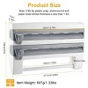 Kitchen Roll Dispenser Paper Roll Holder Plastic Wrap Film Foil Paper Organizer w/ Cutter Wall Mounted for Kitchen Bathroom - 3 of 4